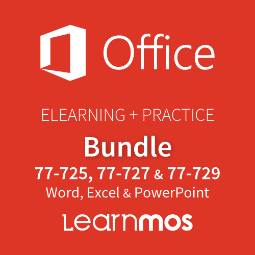 Microsoft Office 2016 Bundle Word 77-725 Excel 77-727 PowerPoint 77-729 Elearning with Practice