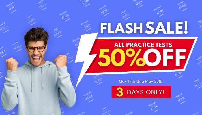 50% Off All Practice Tests